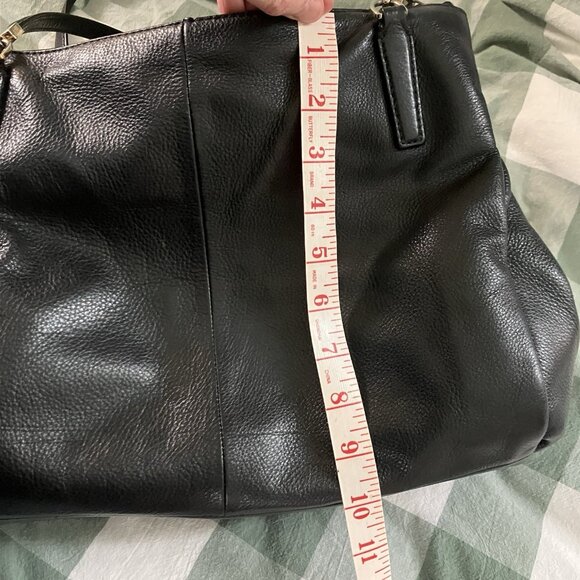 Coach Madison Cafe Carryall Womens Black Pebbled Leather Shoulder Bag Purse - Picture 10 of 16